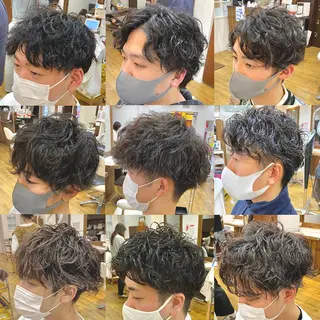 ショート パーマ メンズ 原田 涼矢のヘアスタイル