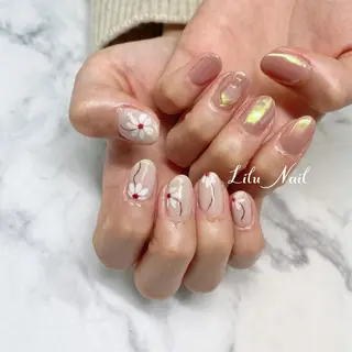 ネイル モチの良さ◉ フィルインネイル♡のネイルデザイン
