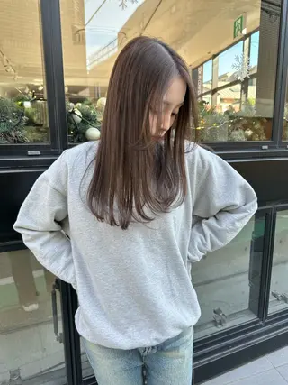 セミロング 柔らか透け感カラー 🌿ムロヤリョウスケのヘアスタイル