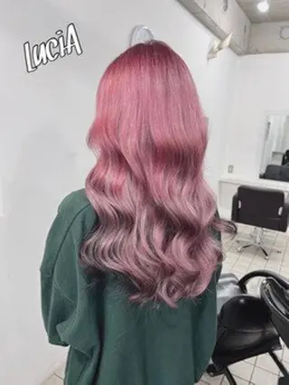 カラー ヘアアレンジ ロング エクステ7:30〜 LuciA\5900のヘアスタイル