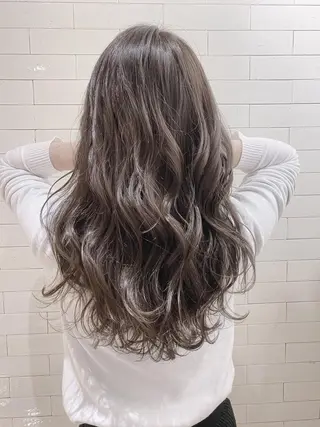 セミロング カラー パーマ ヘアアレンジ バレイヤージュ 藤沢 髪質改善 竹内ケンゴのヘアスタイル