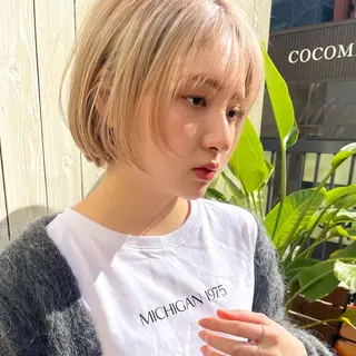 ショート カラー 【ボブ.レイヤー】 ヤマカワレンヤのヘアスタイル