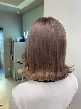 ミディアム 🤎モテ髪&透明感 ミルクティー🥣🤎のヘアスタイル