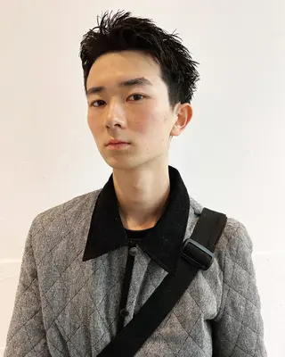 ショート メンズ メンズ専門ブリー チカラー⚡️リュウジのヘアスタイル