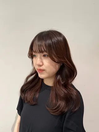 ロング カラー 💗渋谷/韓国/レイ ヤー顔周りSayaのヘアスタイル