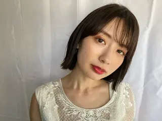 ミディアム カラー ヘアアレンジ オリーブ透明感カラー 表参道/MIKUのヘアスタイル