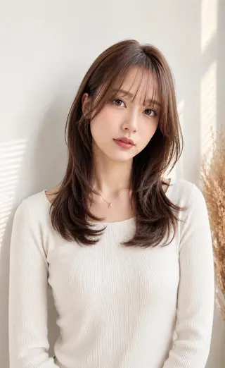 セミロング 髪質改善✨レイヤー♡ METEO縮毛◇琴音のヘアスタイル