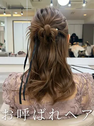 セミロング ヘアアレンジ 韓国風パーマ/ヘア セット/店長みづきのヘアスタイル
