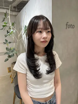 セミロング 100％可愛い顔周り 💓レイヤー/しずくのヘアスタイル