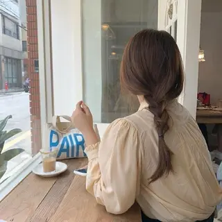カラー セミロング 柔らか🕊️🤎 ナチュラルブラウンのヘアスタイル
