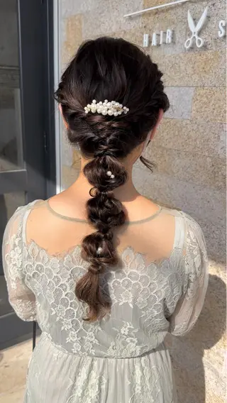 ロング カラー ヘアアレンジ recipe 黒木 彩那のヘアスタイル