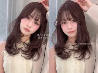 ミディアム カラー よしだ はるのヘアスタイル
