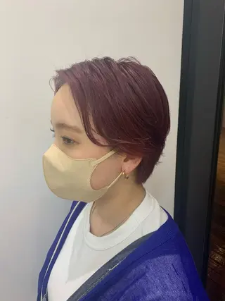 ショート 🌷ラベンダーピンク 顔まわり🌷ねいろのヘアスタイル