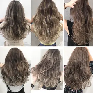 セミロング カラー パーマ ヘアアレンジ 【公式】amble luxe池袋東口🩷のヘアスタイル