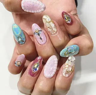 ネイル 渋谷/チップ長さ出し 👑アプレgel-xのネイルデザイン