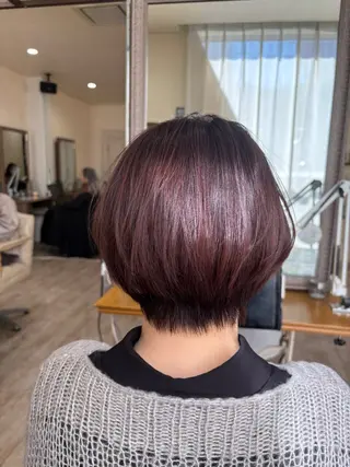 ショート ボブ.艶髪 髪質改善.縮毛矯正のヘアスタイル