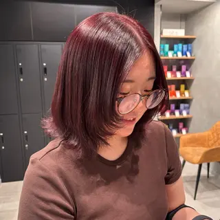 ミディアム カラー 銀座：似合わせカラー オリーブ🫒アレンジのヘアスタイル