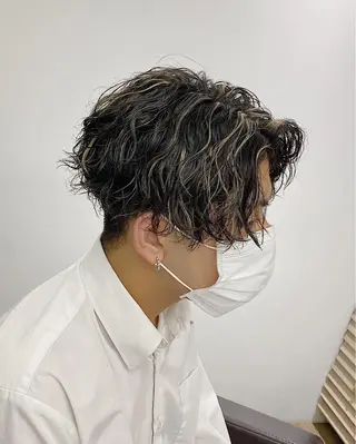ショート パーマ メンズ 原田 涼矢のヘアスタイル