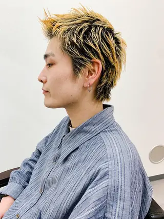 ショート メンズ メンズ専門ブリー チカラー⚡️リュウジのヘアスタイル