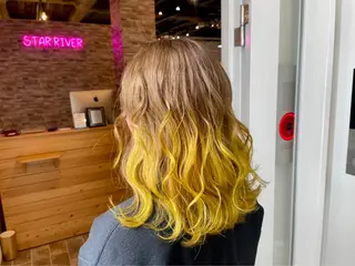 セミロング カラー ヘアカラー&縮毛矯正 STAR☆RIVERのヘアスタイル