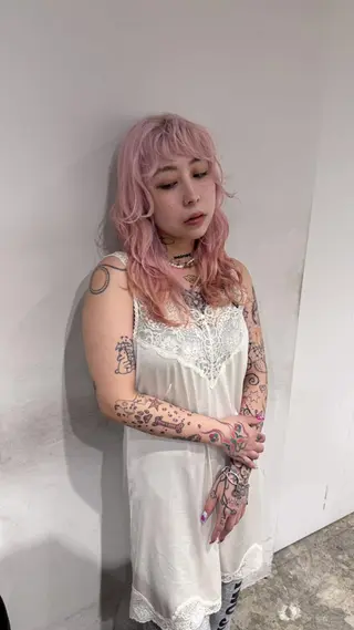 カラー セミロング サイレント美容師 アイリィのヘアスタイル