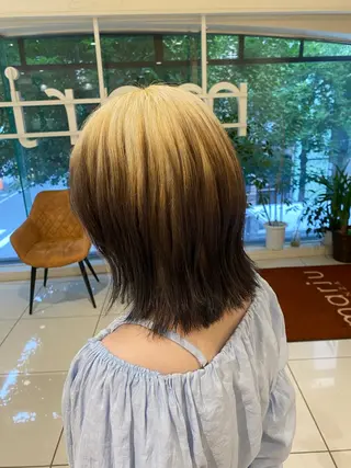 ミディアム カラー ハイトーン/ デザインカラー/カナのヘアスタイル