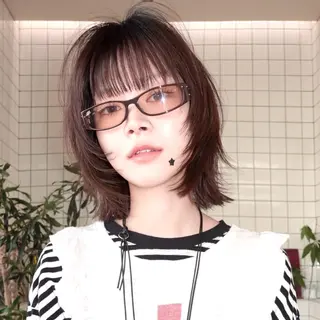 ミディアム カラー レイヤーカット ボブ 渋谷のヘアスタイル