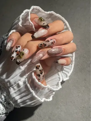 ネイル I-nailロング /ワンホン/キラキラのネイルデザイン