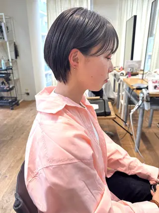 ショート ショート ボブ 梅田 木戸健人のヘアスタイル