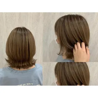 ミディアム カラー 🫧透け感⋆艶髪💎 山口アヤカのヘアスタイル