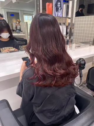 ミディアム カラー パーマ ヘアアレンジ メンズ キッズ ネイル マツエク・マツパ アイブロウ 🦋縮毛/韓国レイヤ ー/透明感カラー🦋のヘアスタイル
