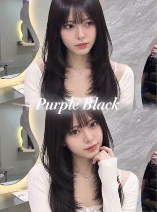 セミロング カラー ヘアアレンジ 🖤kana韓国ヘア 艶髪カラー特化🖤のヘアスタイル