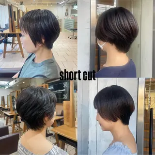 ショート 顔周りレイヤー☆ スパ☆石上遥楓のヘアスタイル