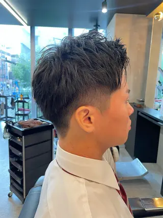 ショート メンズ 💈フェード× パーマ🔥松下💈のヘアスタイル