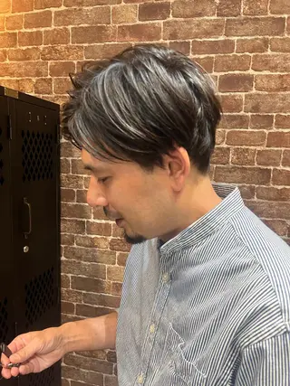 ミディアム カラー パーマ ヘアアレンジ メンズ キッズ ネイル マツエク・マツパ アイブロウ 久木原 ゆりのヘアスタイル