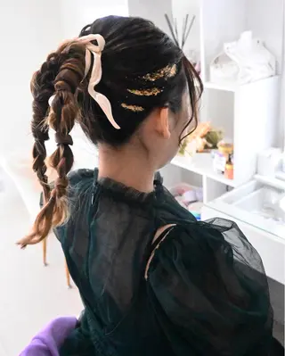 ヘアアレンジ 麻優 ヘアセットのヘアスタイル