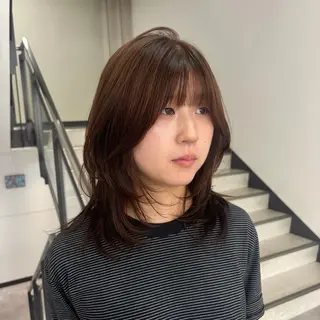 セミロング 【レイヤー艶カラー】 🎀moka🎀のヘアスタイル