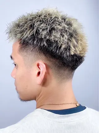 ショート メンズ フェード×パーマ 🌟れな🌟のヘアスタイル