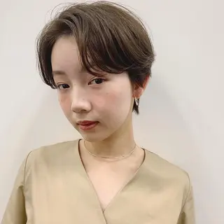 ショート カラー パーマ ヘアアレンジ 松田 亮葉のヘアスタイル