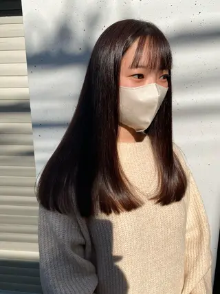 セミロング カラー お任せヘア☘️☘️ 及川渚のヘアスタイル