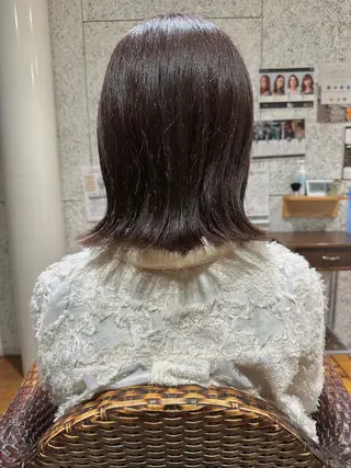 ミディアム トミタ/韓国ヘア/ 艶カラー/縮毛矯正のヘアスタイル