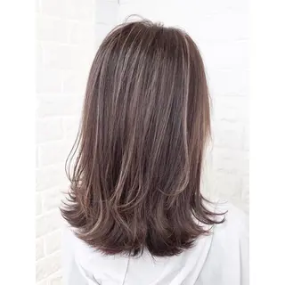 ミディアム カラー 髪質改善特化KIZU /ブリーチ縮毛矯正のヘアスタイル