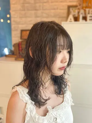 ミディアム カラー パーマ パーマ/レイヤー エクステ/kokiのヘアスタイル