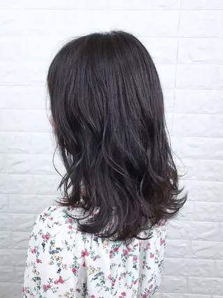 ミディアム カラー 髪質改善縮毛矯正 美容師✂️山崎竜二のヘアスタイル