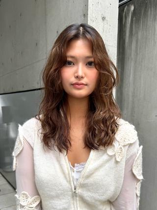 セミロング パーマ 🌀デジタルパーマ ボブ　萩原　龍のヘアスタイル