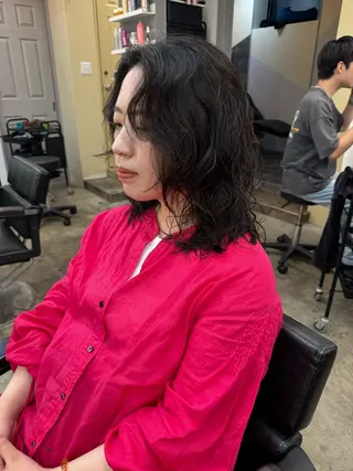 ミディアム パーマ 早瀬裕之 パーマのヘアスタイル