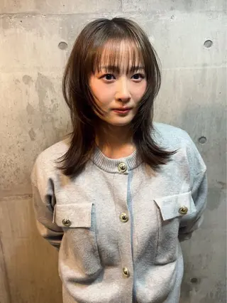 ミディアム ハッシュカット レイヤーカット 熊谷のヘアスタイル
