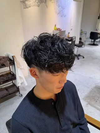 ミディアム パーマ メンズ メンズ特化美容師　谷 勇汰のヘアスタイル