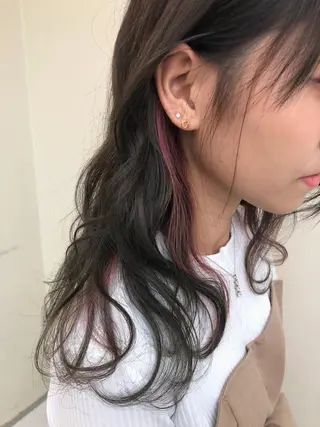 ミディアム カラー 服部 樹季のヘアスタイル