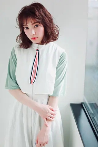 ミディアム カラー パーマ 🍀日比野 哲二のヘアスタイル